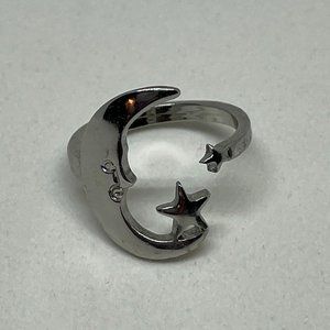Crescent Moon and Stars Ring